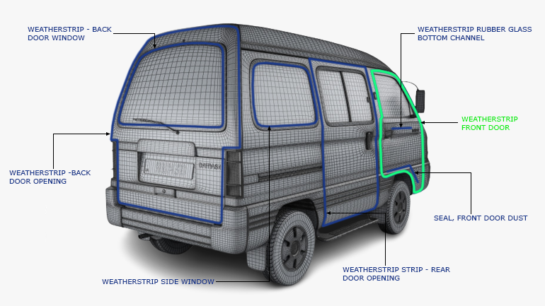 autorubber products image, car seals and weatherstrip